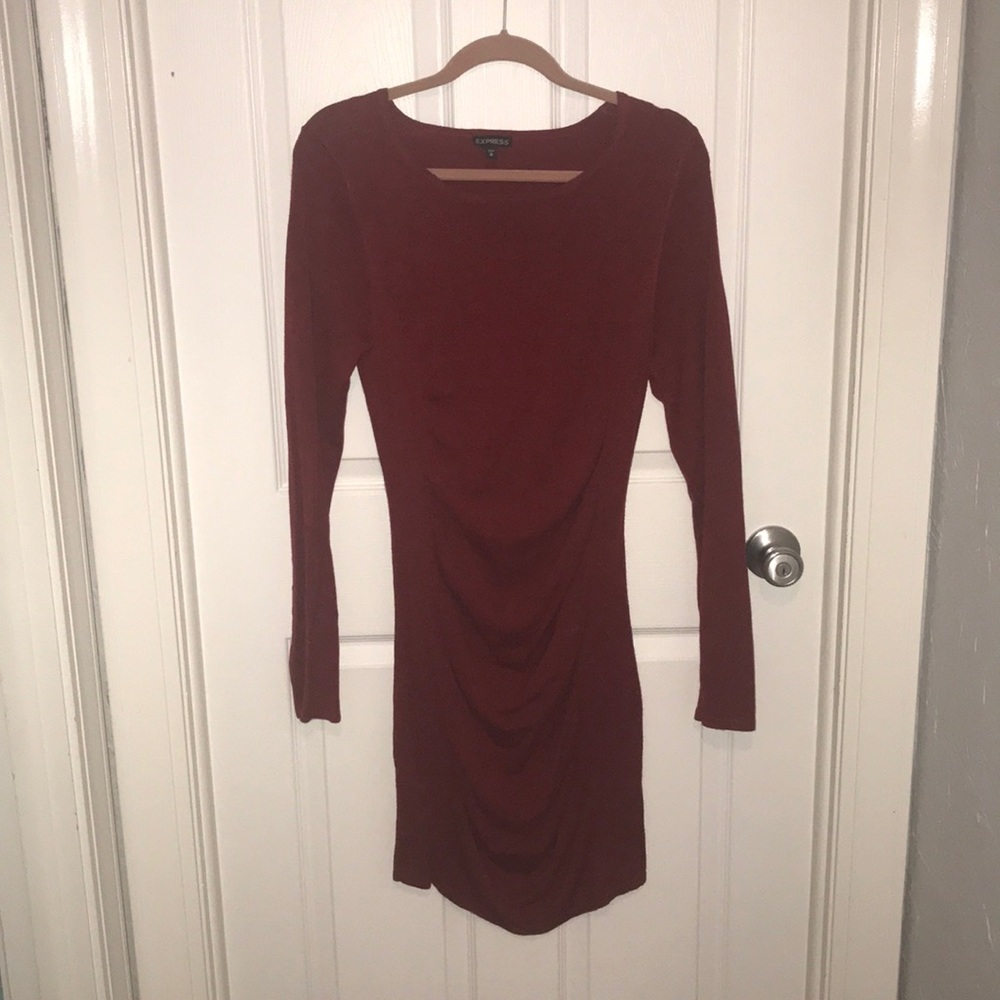 Express red midi sweater dress